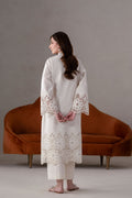 Akbar Aslam Ecru embroidered neckline detail
