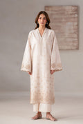 Model wearing Akbar Aslam Ivra long shirt & trousers