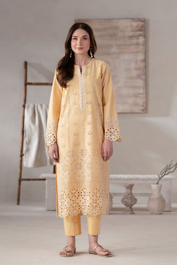 Model wearing Akbar Aslam Olen long shirt & trousers