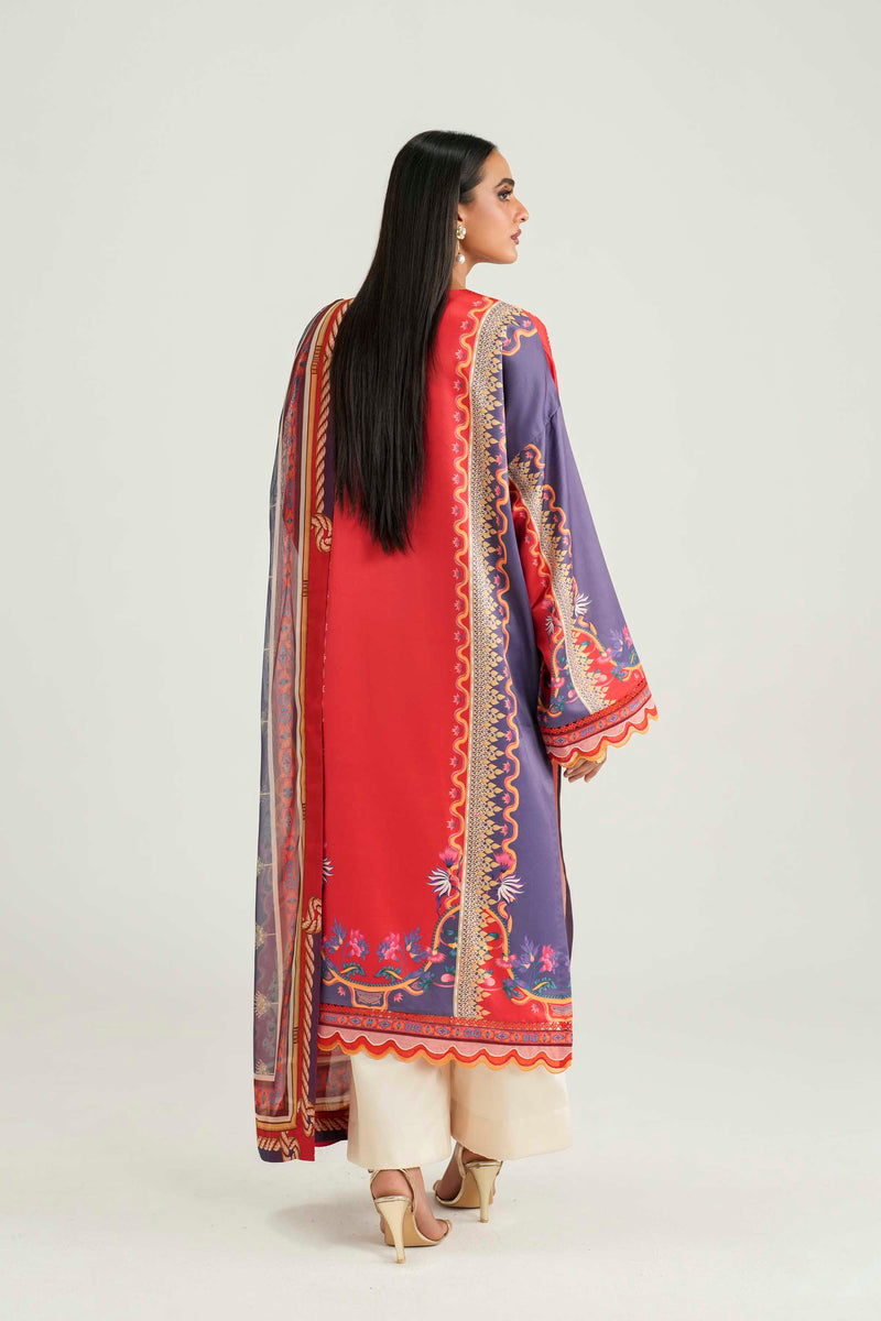 Akbar Aslam | Silk Pret | Coral - House Of Hania