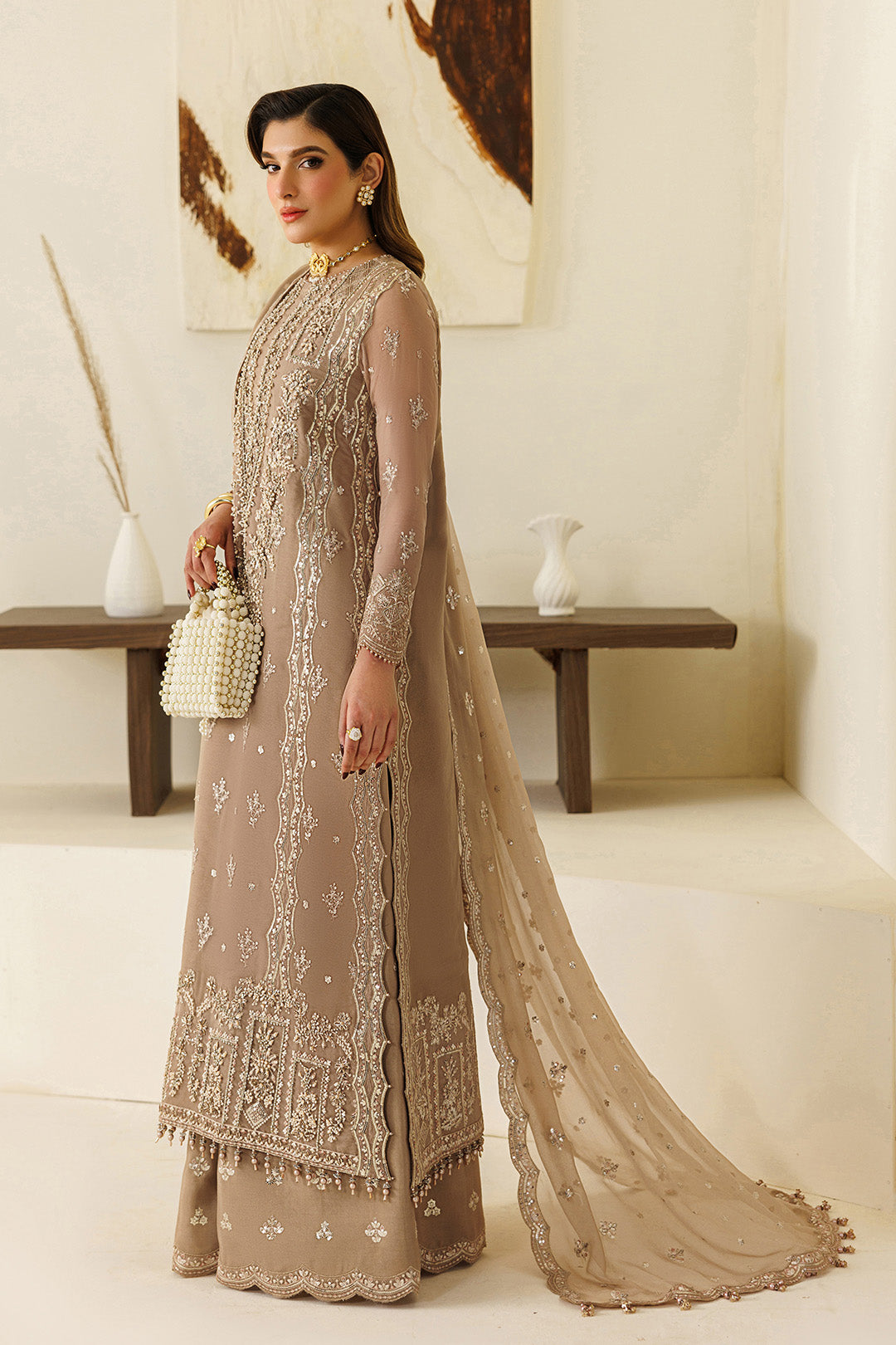 Alizeh | AYMAL V4 - LUXURY BAMBER CHIFFON '26 | AF-BHM-4069-Dise - House Of Hania