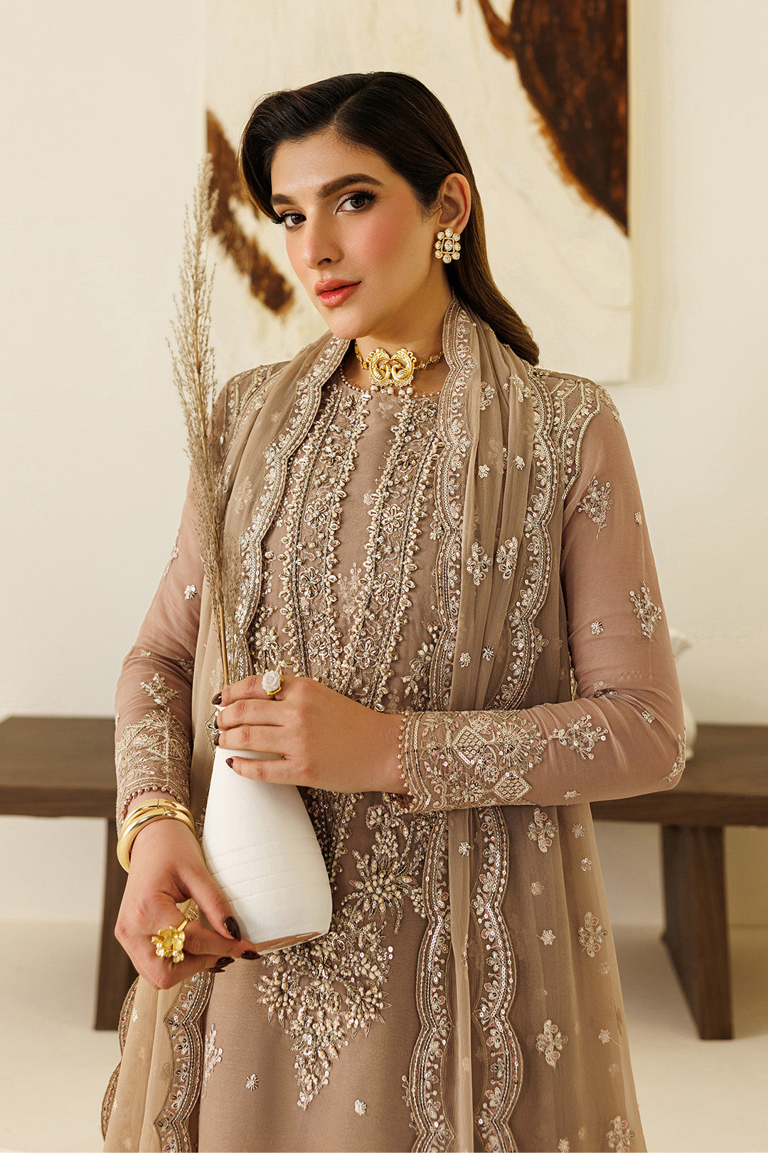 Alizeh | AYMAL V4 - LUXURY BAMBER CHIFFON '26 | AF-BHM-4069-Dise - House Of Hania