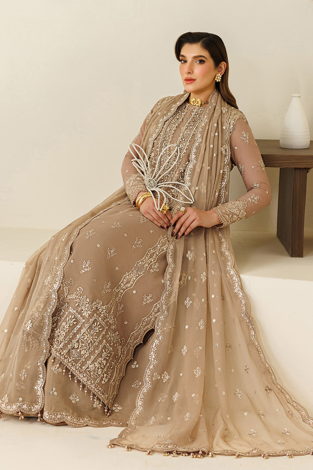 Alizeh | AYMAL V4 - LUXURY BAMBER CHIFFON '26 | AF-BHM-4069-Dise - House Of Hania