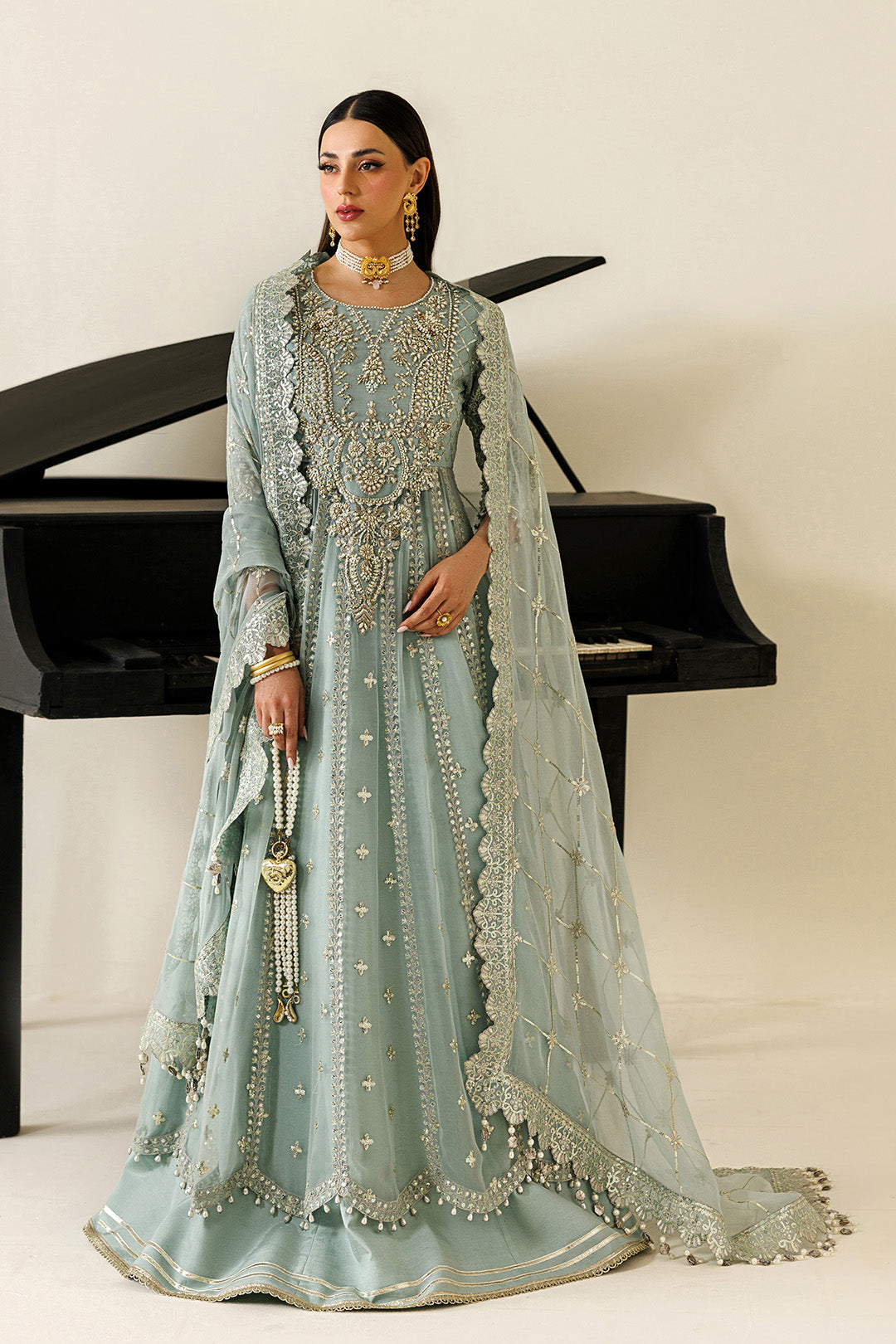 Alizeh | AYMAL V4 - LUXURY BAMBER CHIFFON '26 | AF-BHM-4070-Sinoor - House Of Hania