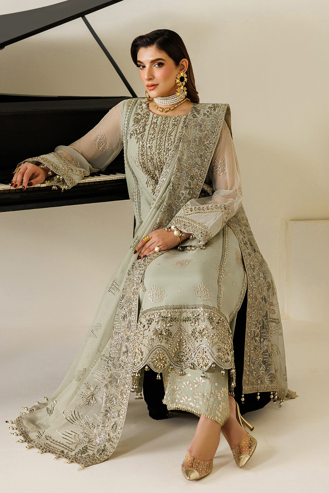 Alizeh | AYMAL V4 - LUXURY BAMBER CHIFFON '26 | AF-BHM-4072-Javi - House Of Hania