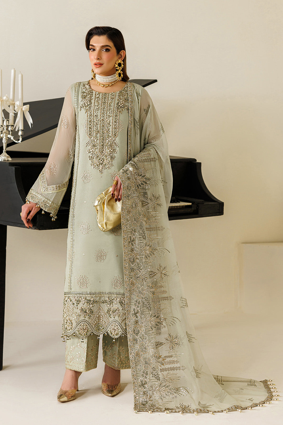 Alizeh | AYMAL V4 - LUXURY BAMBER CHIFFON '26 | AF-BHM-4072-Javi - House Of Hania