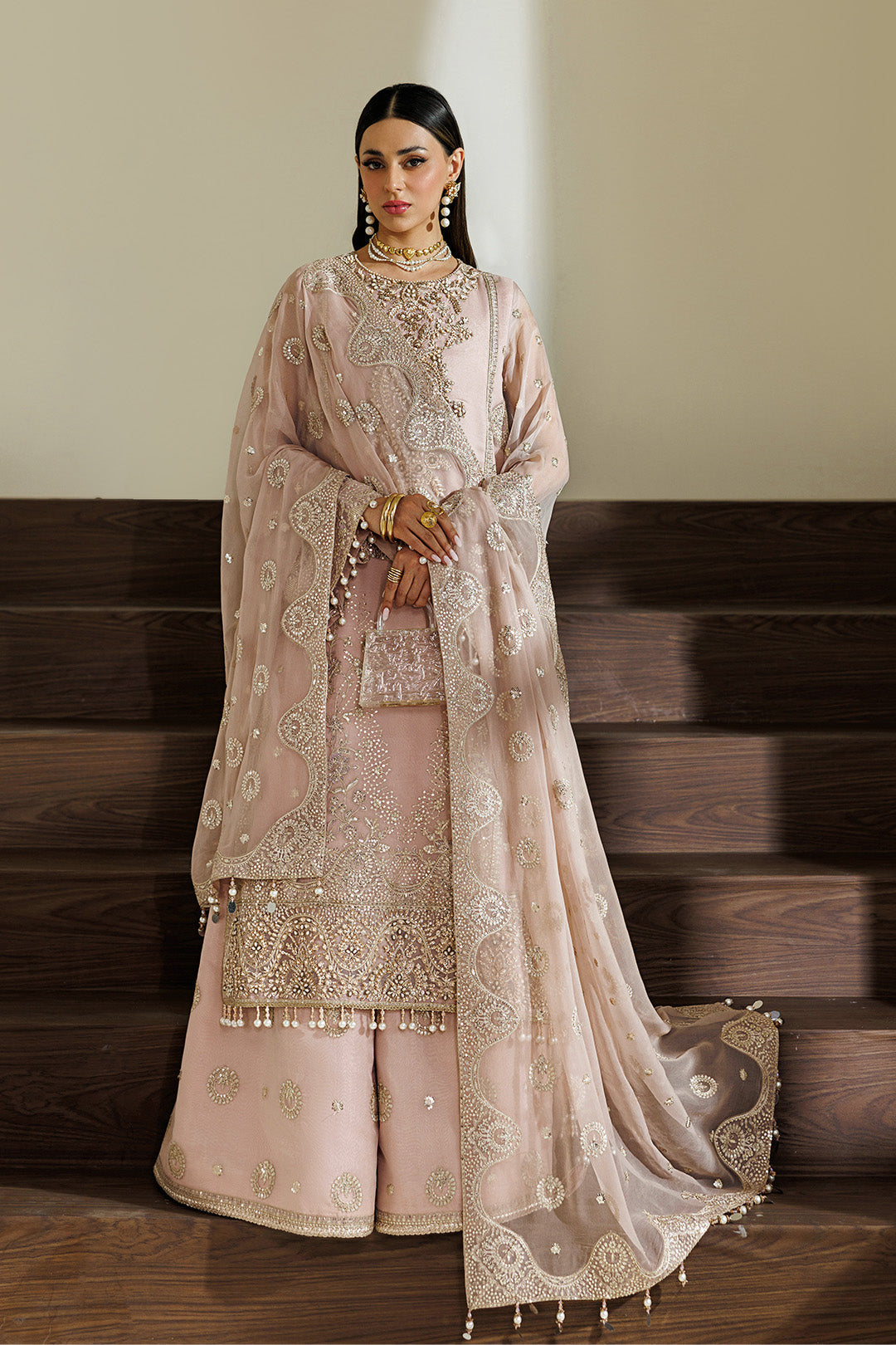 Alizeh | AYMAL V4 - LUXURY BAMBER CHIFFON '26 | AF-BHM-4076-Reef - House Of Hania