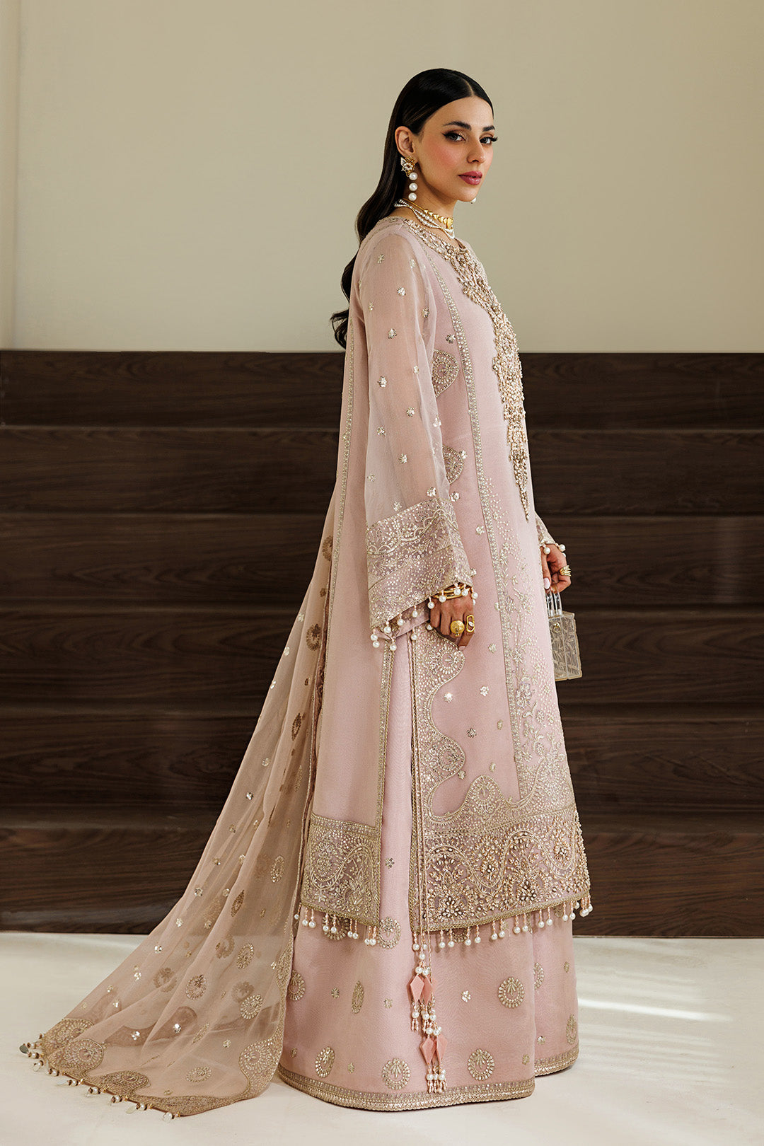Alizeh | AYMAL V4 - LUXURY BAMBER CHIFFON '26 | AF-BHM-4076-Reef - House Of Hania