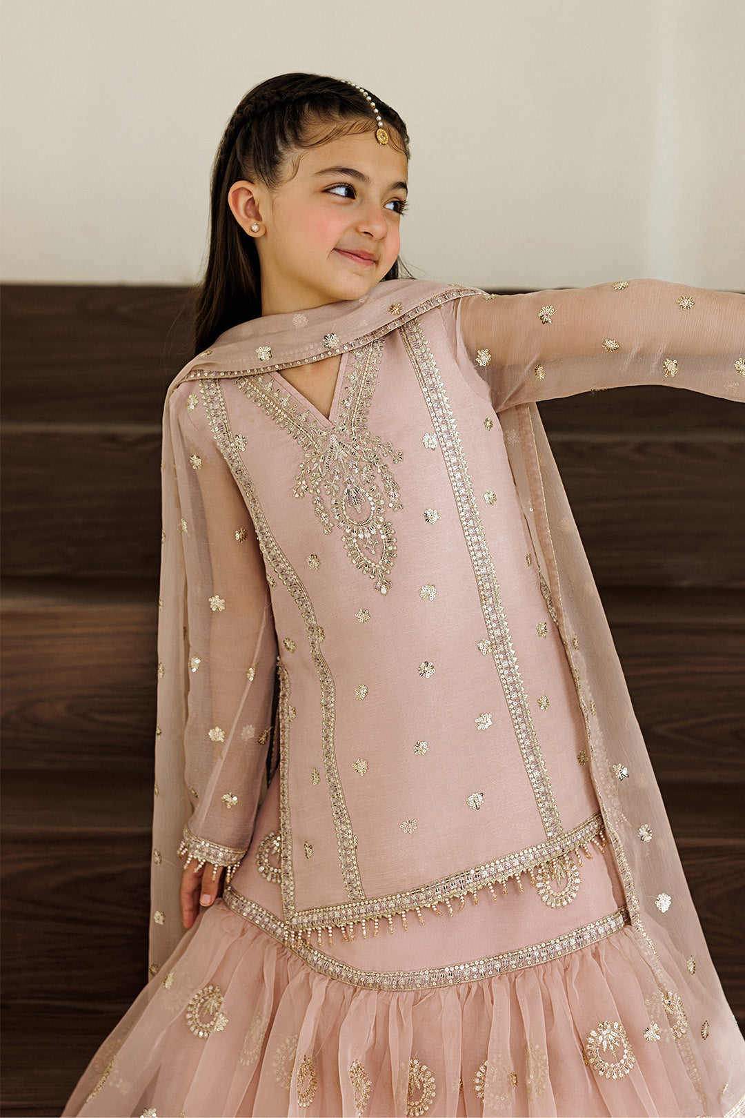 Alizeh | AYMAL V4 - LUXURY BAMBER CHIFFON '26 | AFK-BCH-1014-Reef - House Of Hania