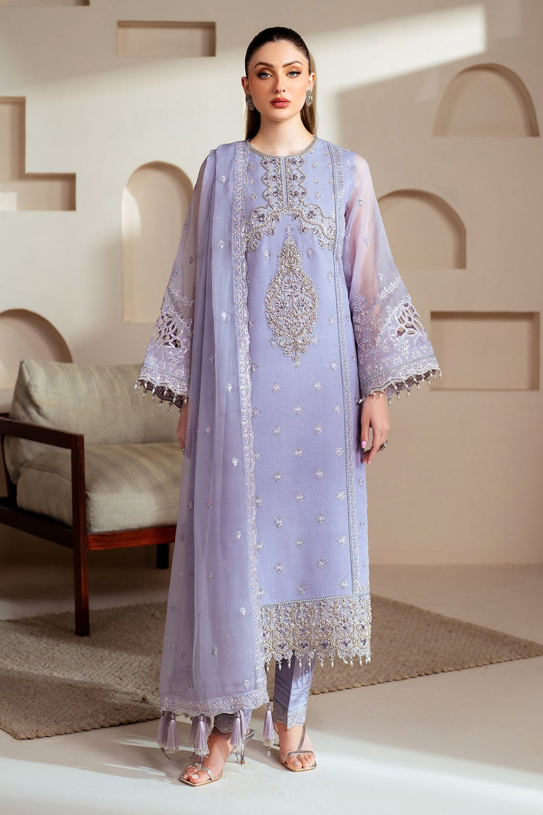 Alizeh | Aymal Chiffon | AF-BHM-4041-Marine - House Of Hania