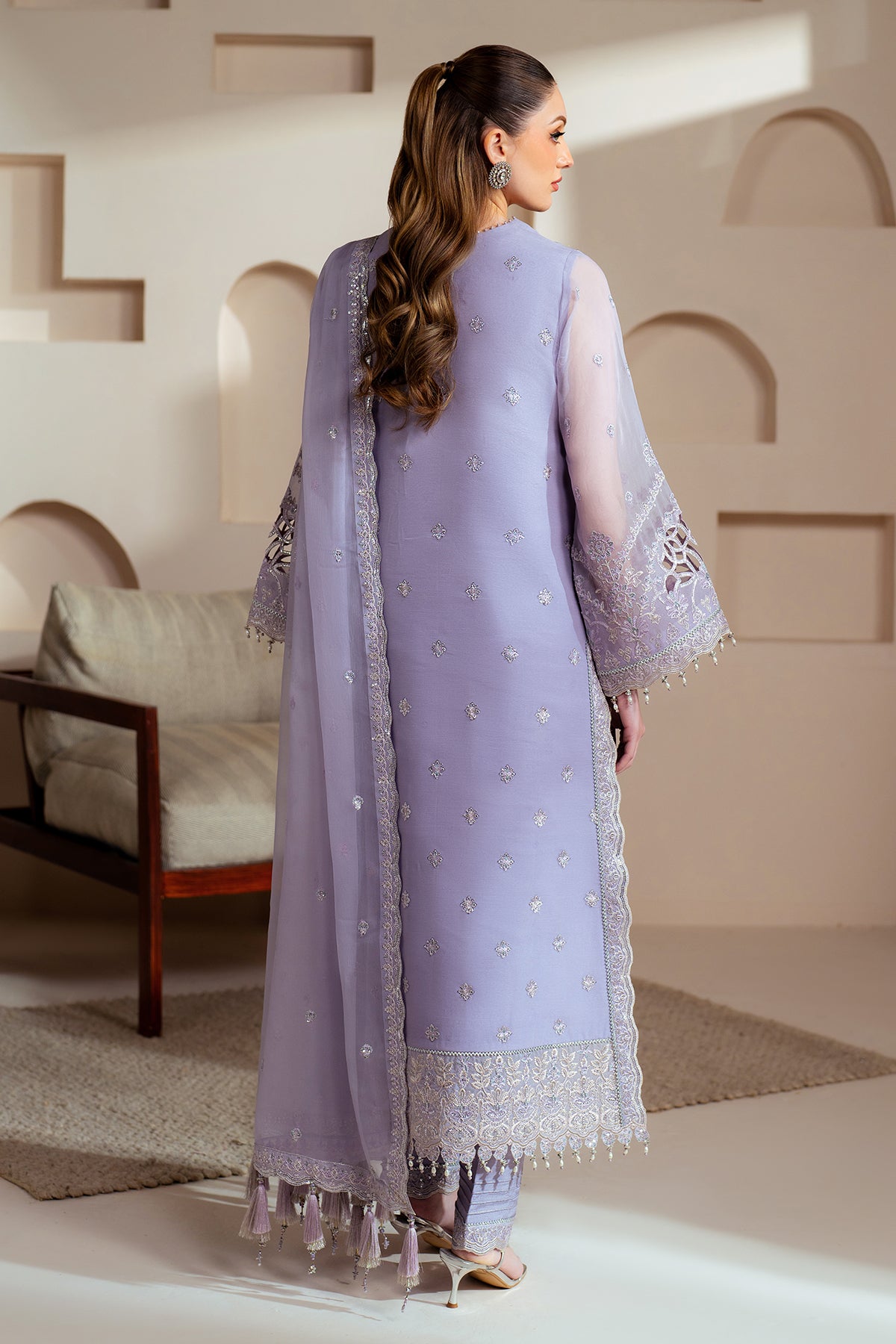 Alizeh | Aymal Chiffon | AF-BHM-4041-Marine - House Of Hania