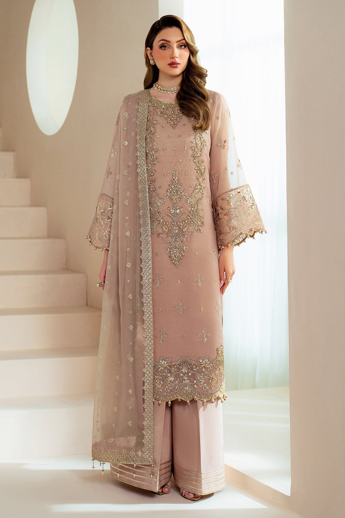 Alizeh | Aymal Chiffon | AF-BHM-4043-Jade - House Of Hania