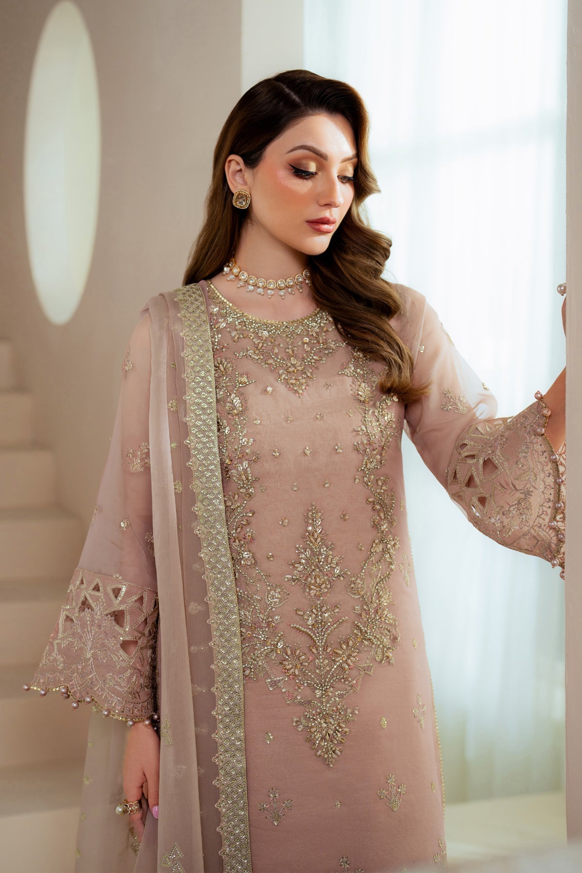 Alizeh | Aymal Chiffon | AF-BHM-4043-Jade - House Of Hania