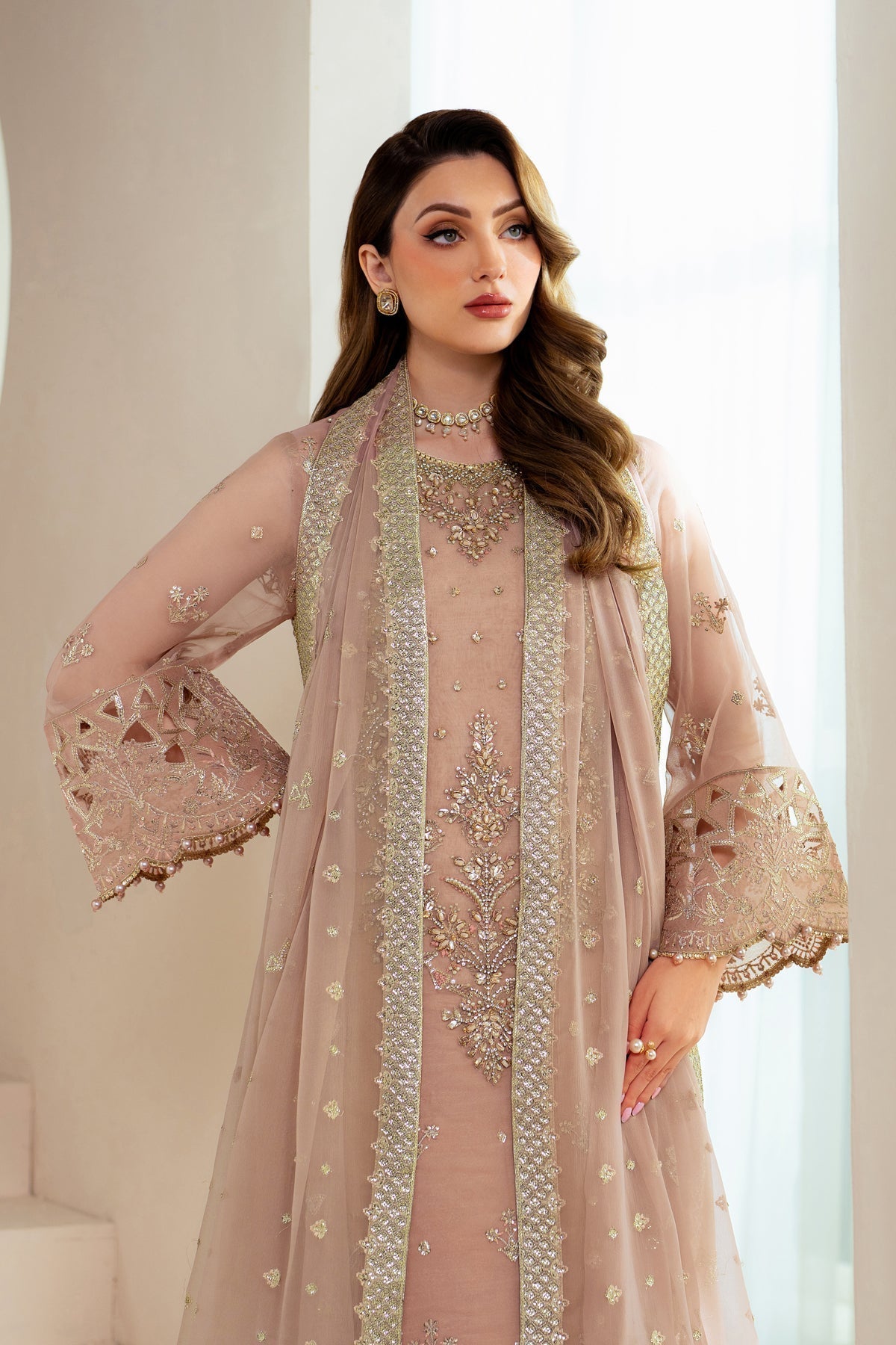 Alizeh | Aymal Chiffon | AF-BHM-4043-Jade - House Of Hania