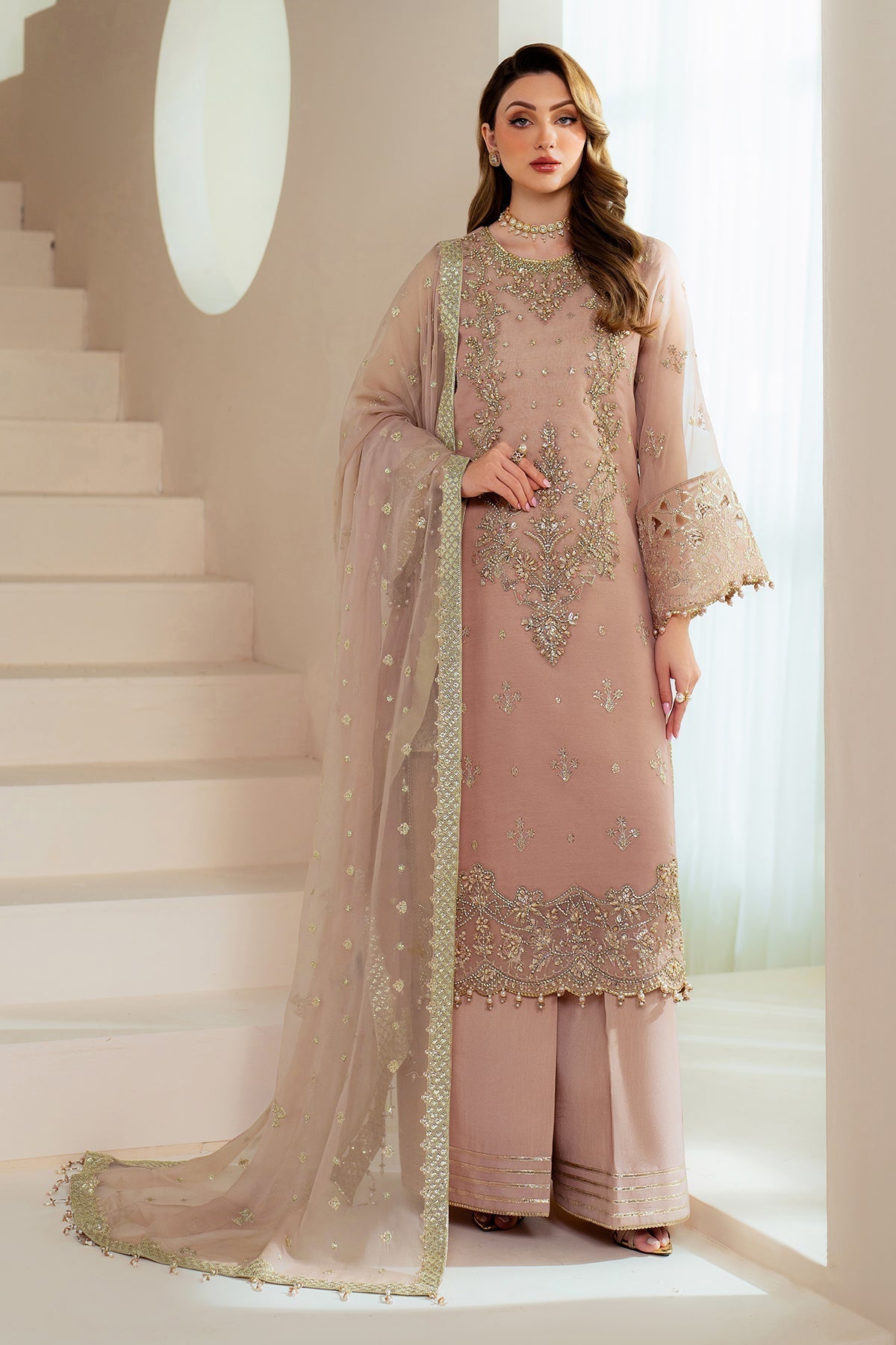Alizeh | Aymal Chiffon | AF-BHM-4043-Jade - House Of Hania
