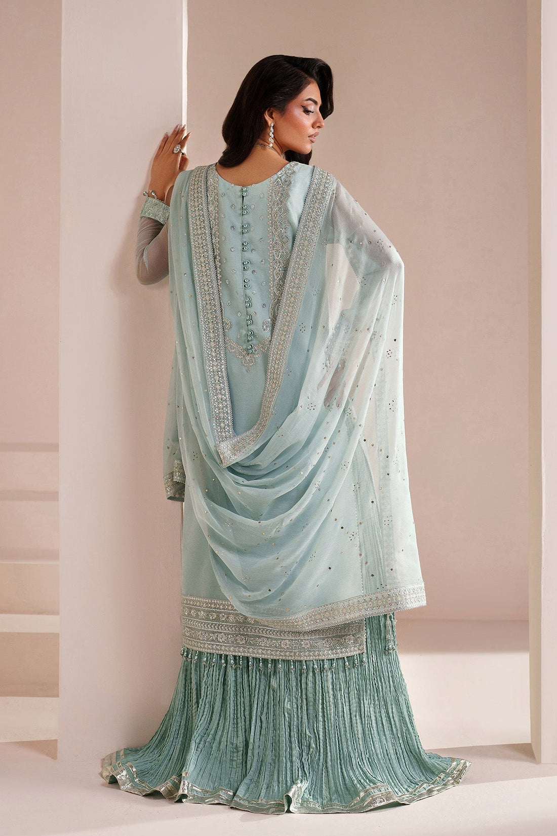 Alizeh | Aymal Handcrafted Luxury Formals | AF-BHM-4063-Azure - House Of Hania