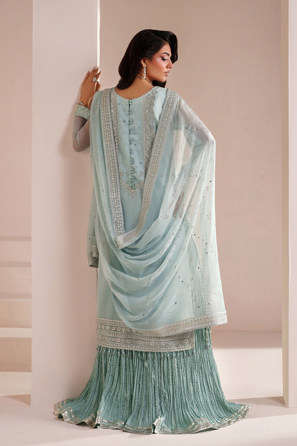 Alizeh | Aymal Handcrafted Luxury Formals | AF-BHM-4063-Azure - House Of Hania