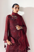 Alizeh | Aymal Luxury Bamber Chiffon | RIKA MAROON - House Of Hania