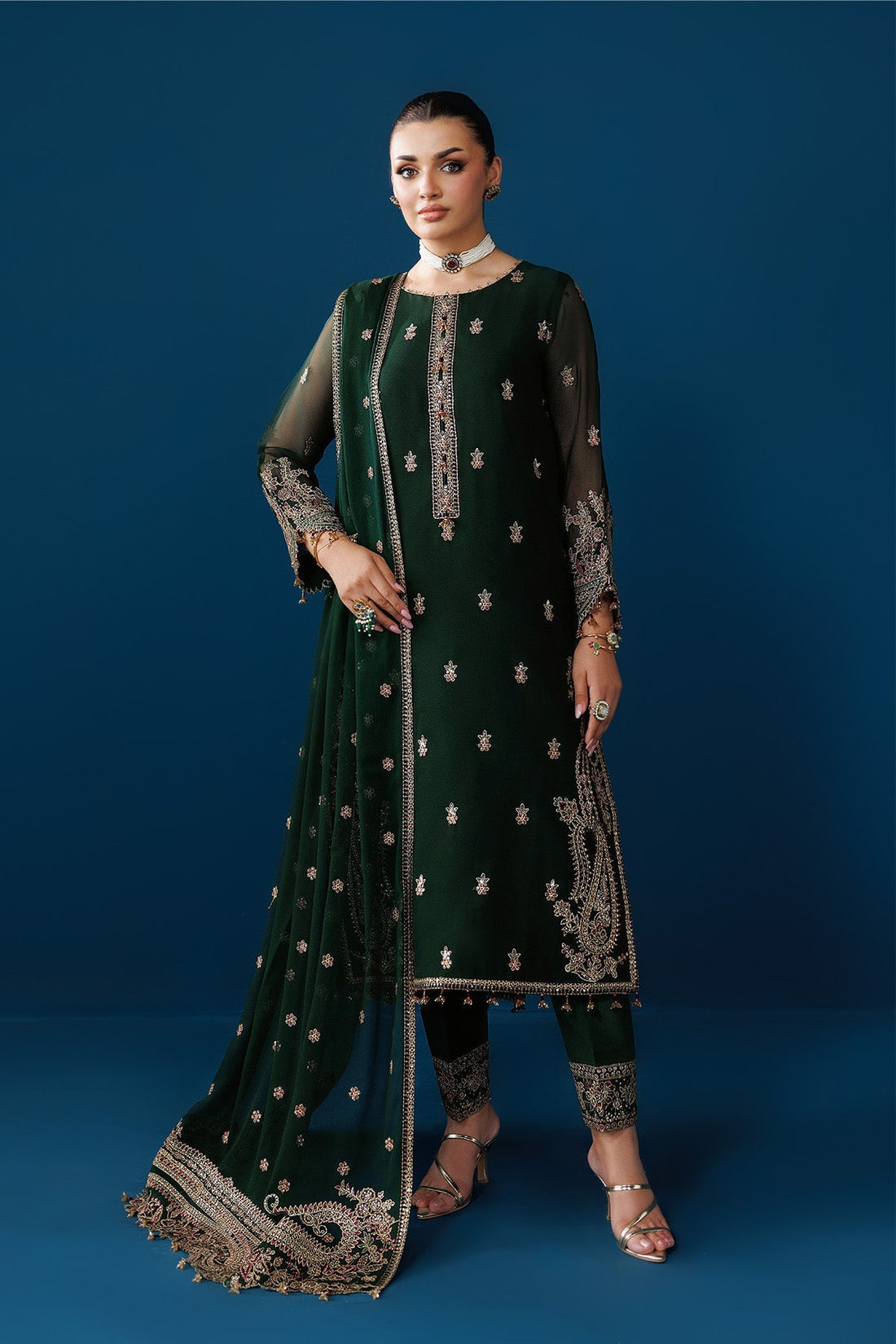 Alizeh | Dua Formals 26 | AF-DUA-3032-Regal Green - House Of Hania