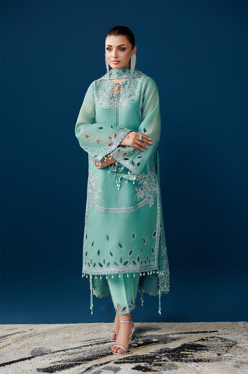 Alizeh | Dua Formals 26 | AF-DUA-3034-Sea Glass - House Of Hania