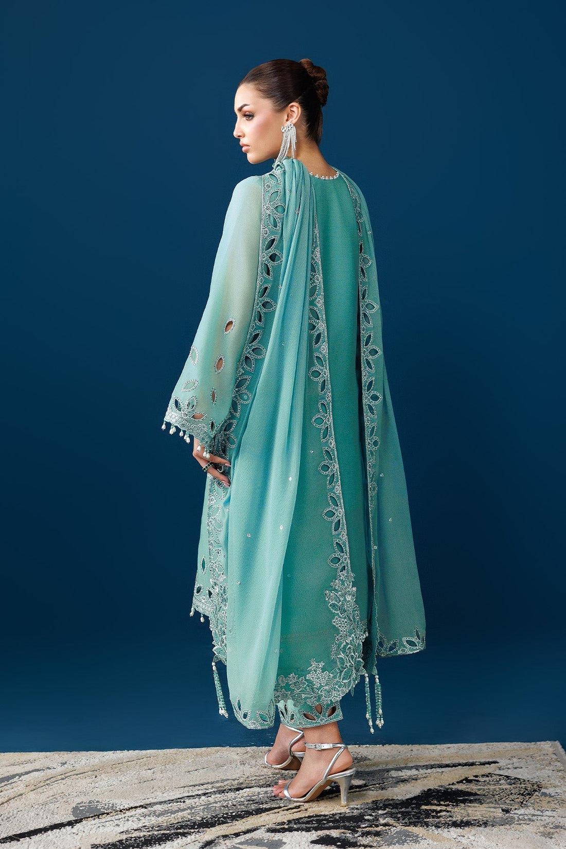 Alizeh | Dua Formals 26 | AF-DUA-3034-Sea Glass - House Of Hania