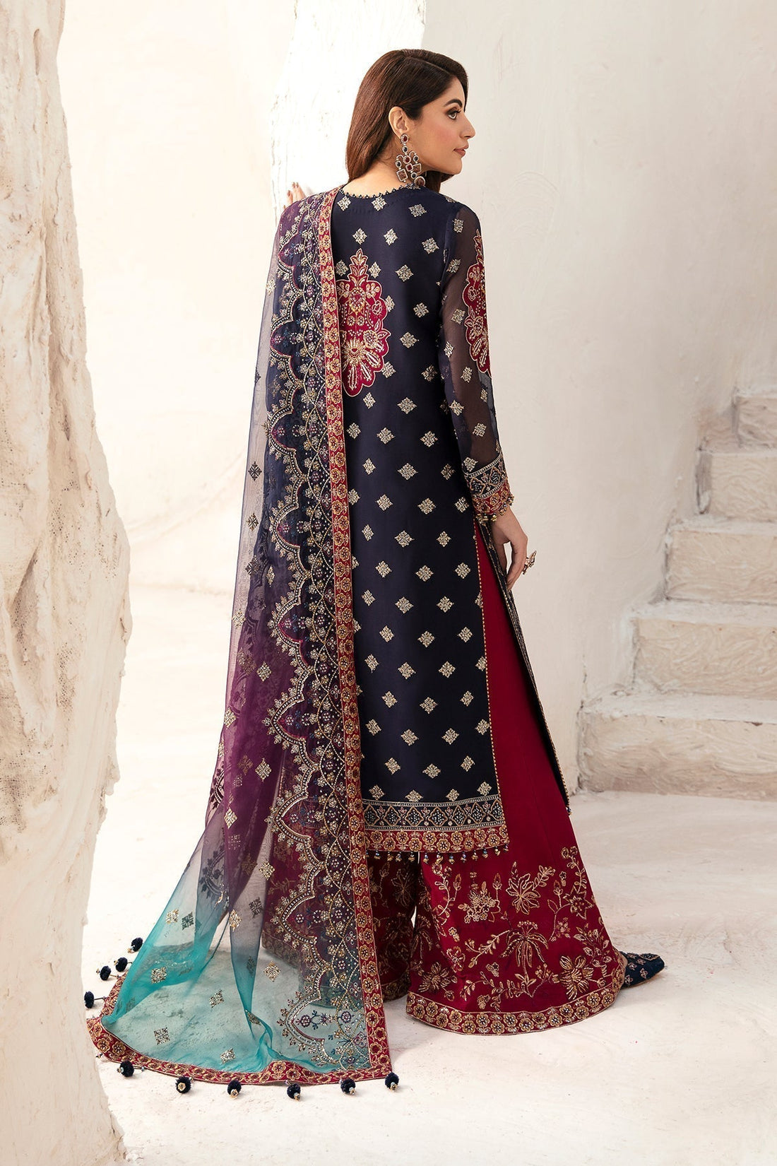 Alizeh Fashion Luxury Embroidered Chiffon 3Pc Suit AF-CH-2167-Nagar - House Of Hania
