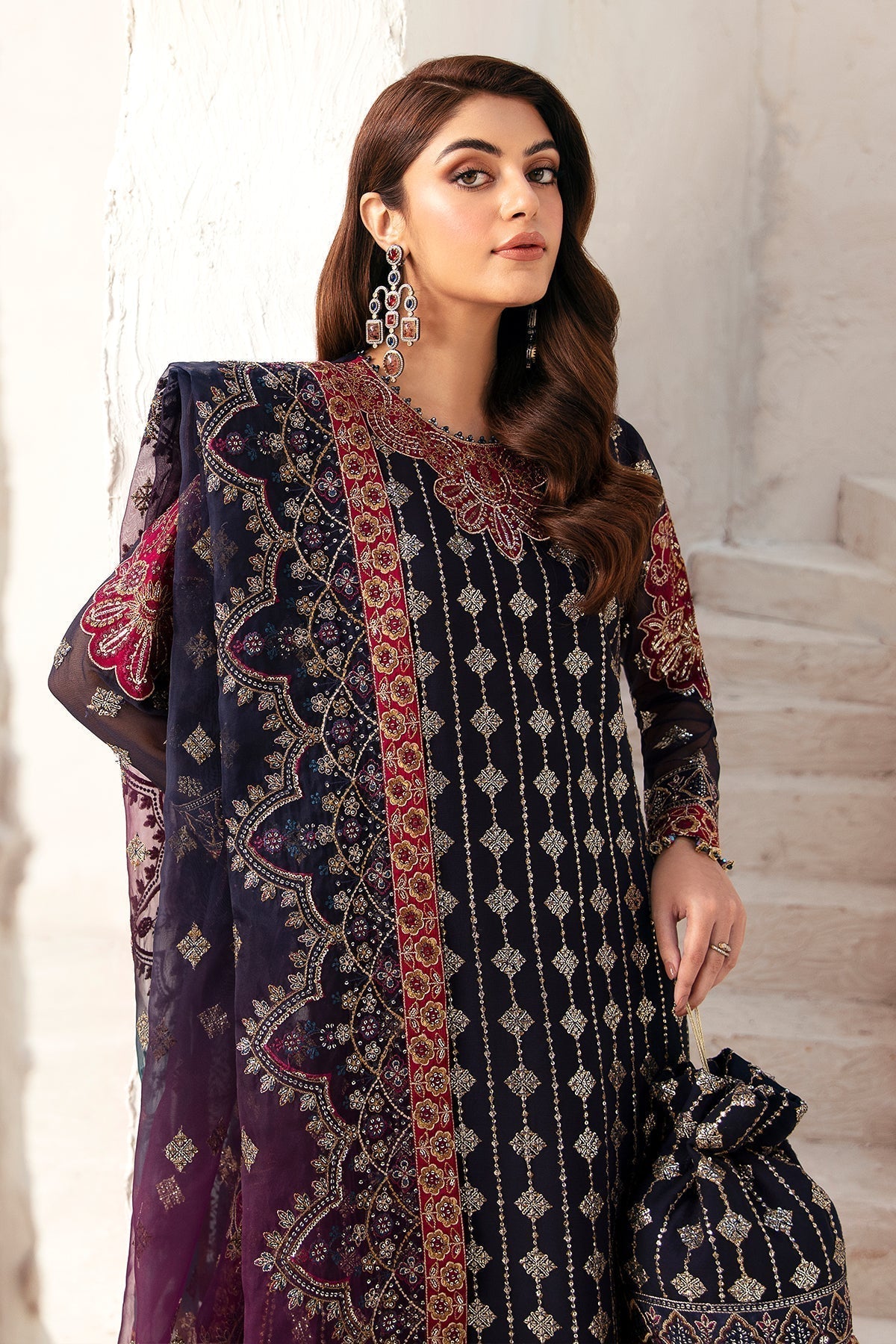 Alizeh Fashion Luxury Embroidered Chiffon 3Pc Suit AF-CH-2167-Nagar - House Of Hania