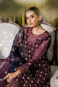 Alizeh Fashion Luxury Embroidered Chiffon 3Pc Suit AF-CH-2173-Nagar B Magenta - House Of Hania
