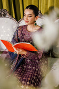 Alizeh Fashion Luxury Embroidered Chiffon 3Pc Suit AF-CH-2173-Nagar B Magenta - House Of Hania
