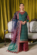 Alizeh Fashion Luxury Embroidered Chiffon 3Pc Suit AF-CH-2174-Nagar C Sea Green - House Of Hania