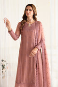 Alizeh Fashion Reena Handcrafted Chiffon 3Pc Suit AF-HM-4016-Crimson - House Of Hania