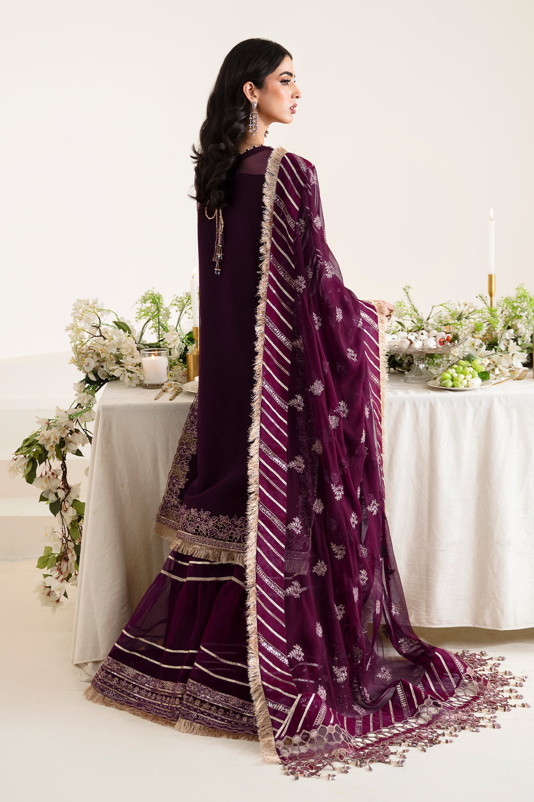 Alizeh Fashion Reena Handcrafted Chiffon 3Pc Suit AF-HM-4019-Laurel - House Of Hania