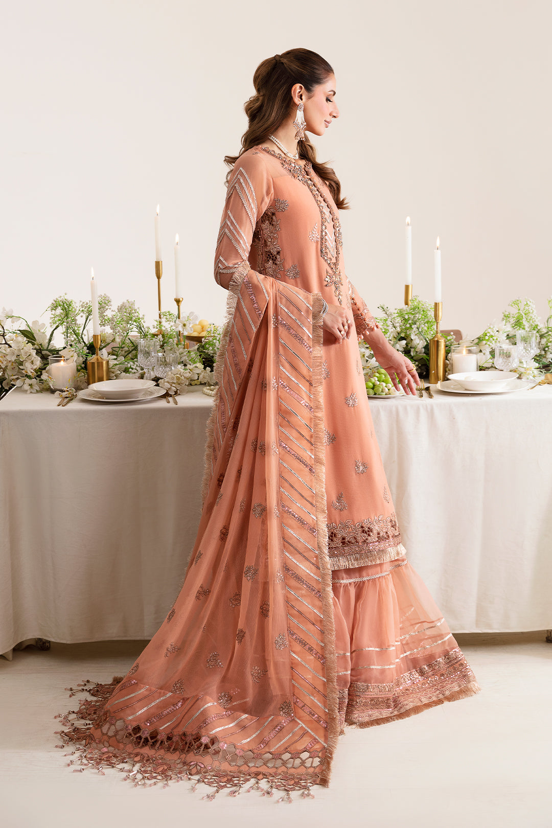Alizeh Fashion Reena Handcrafted Chiffon 3Pc Suit AF-HM-4020-Margret - House Of Hania