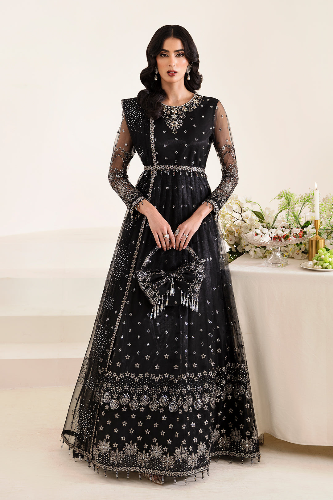 Alizeh Fashion Reena Handcrafted Net 3Pc Suit AF-HM-4017-Lucent - House Of Hania