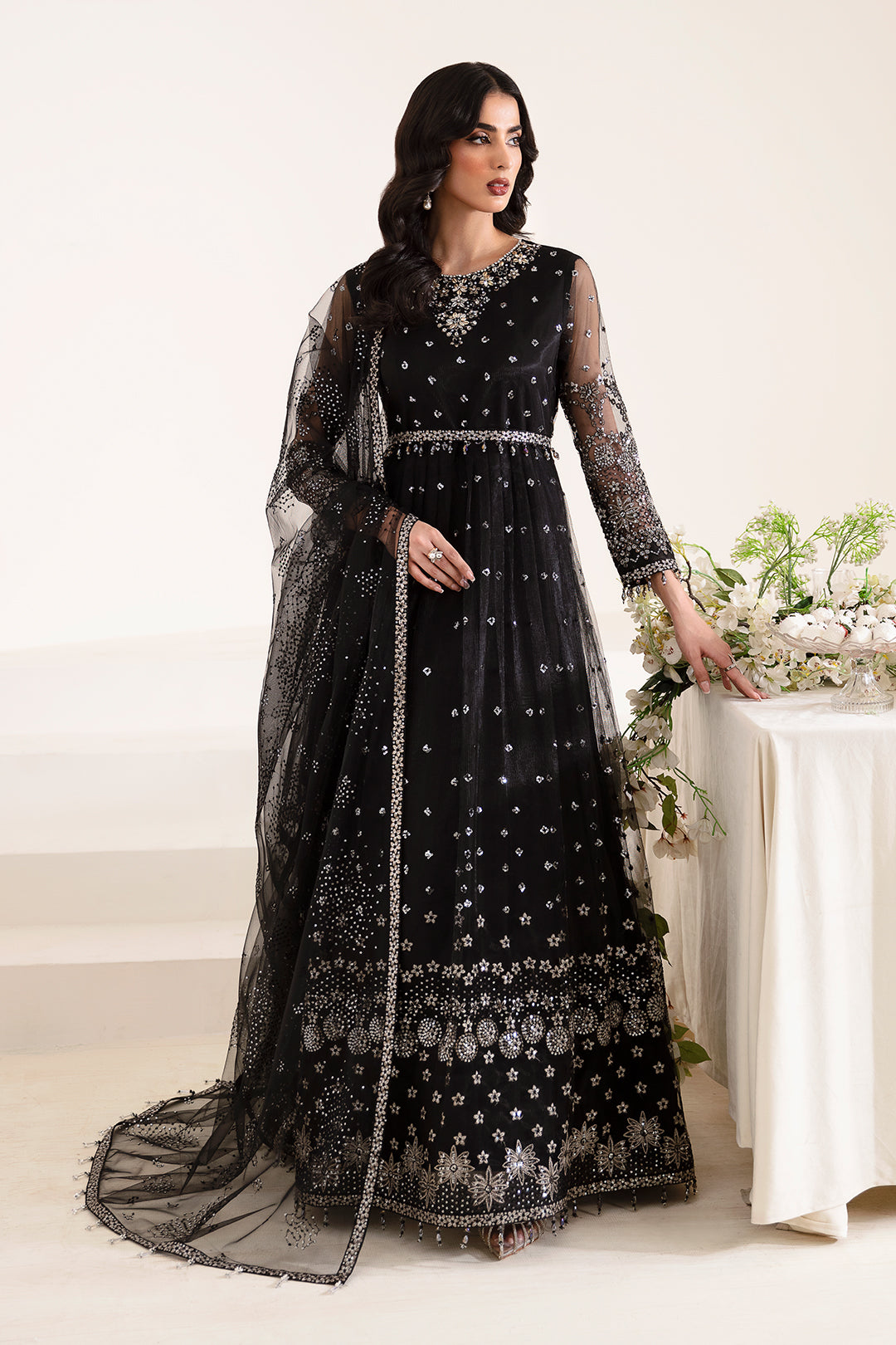 Alizeh Fashion Reena Handcrafted Net 3Pc Suit AF-HM-4017-Lucent - House Of Hania