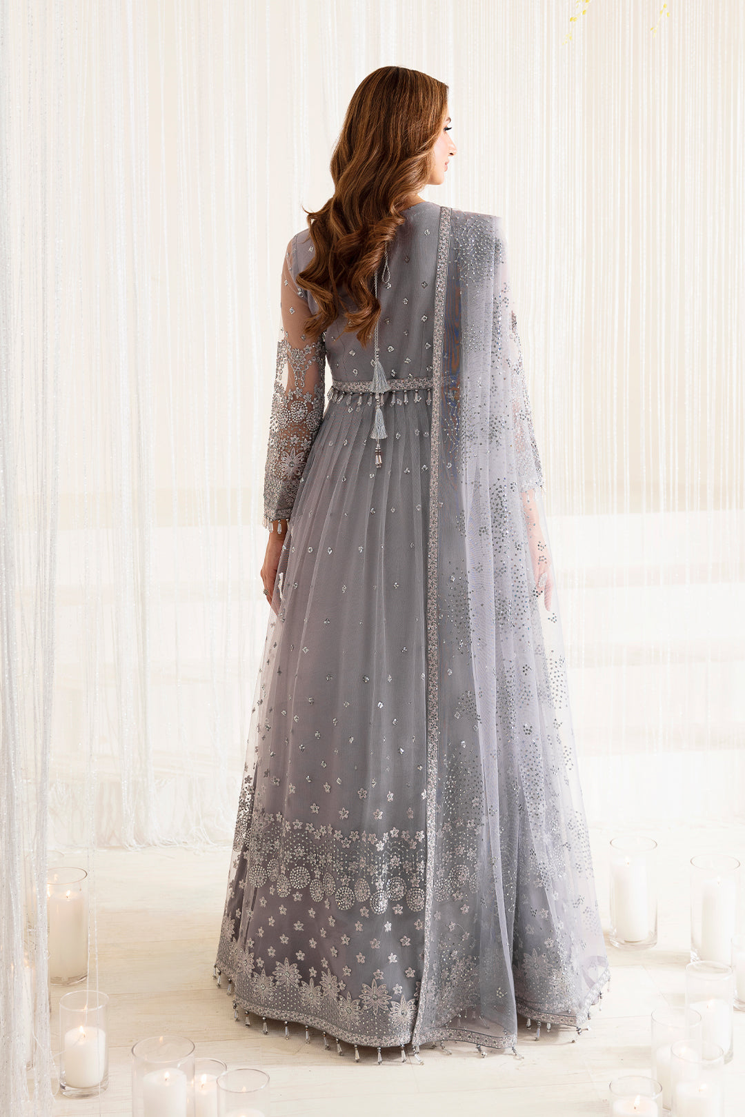 Alizeh Fashion Reena Handcrafted Net 3Pc Suit AF-HM-4018-Darcy - House Of Hania
