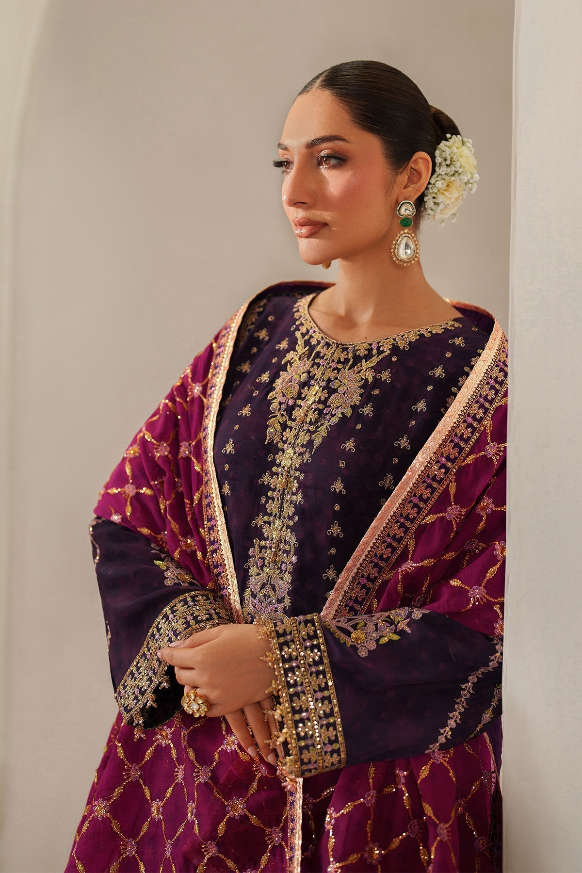 Alizeh | Fleur Chiffon |  AF-CH-2196-Reya - House Of Hania