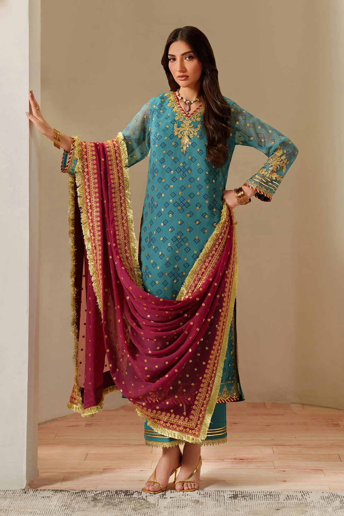 Alizeh | Fleur Embroidered Printed Chiffon | AF-CH-2192-Elaira
