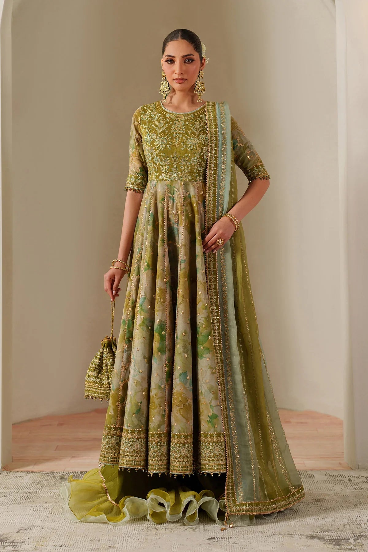 Alizeh | Fleur Embroidered Printed Chiffon | AF-CH-2195-Renee