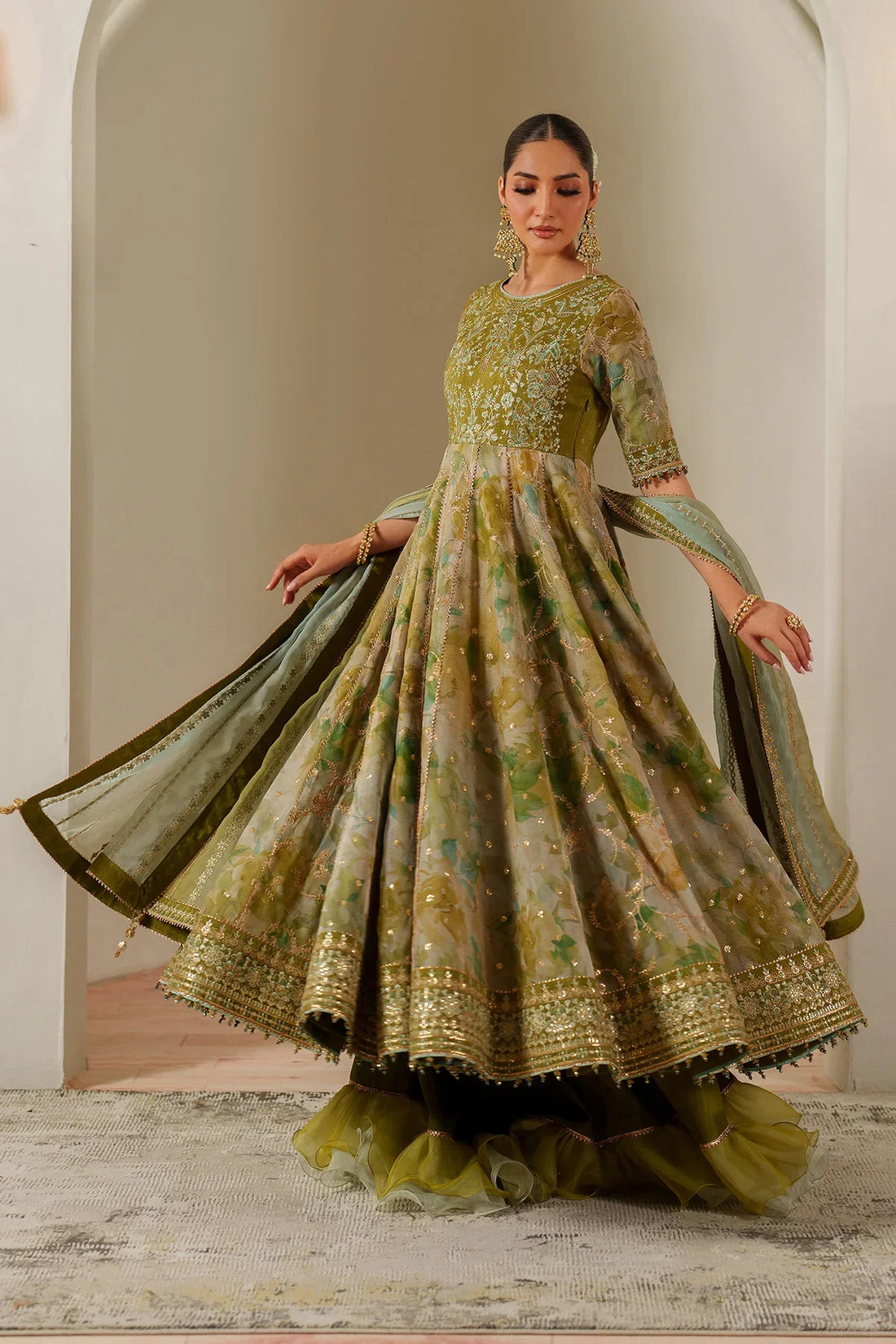 Alizeh | Fleur Embroidered Printed Chiffon | AF-CH-2195-Renee