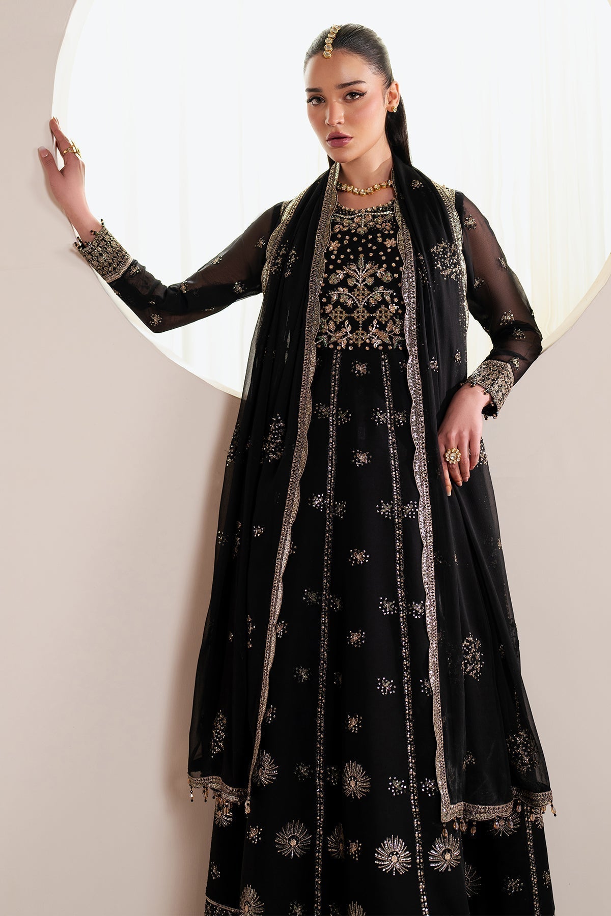 Alizeh | Handcrafted Eid Edit 25 | AF-HM-4030-Noir - House Of Hania