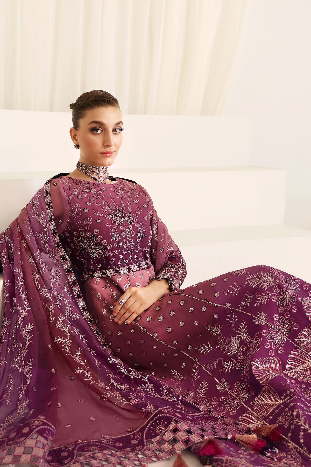 Alizeh | La Ruha Wedding Formals | AF-CH-2178-Opal - House Of Hania