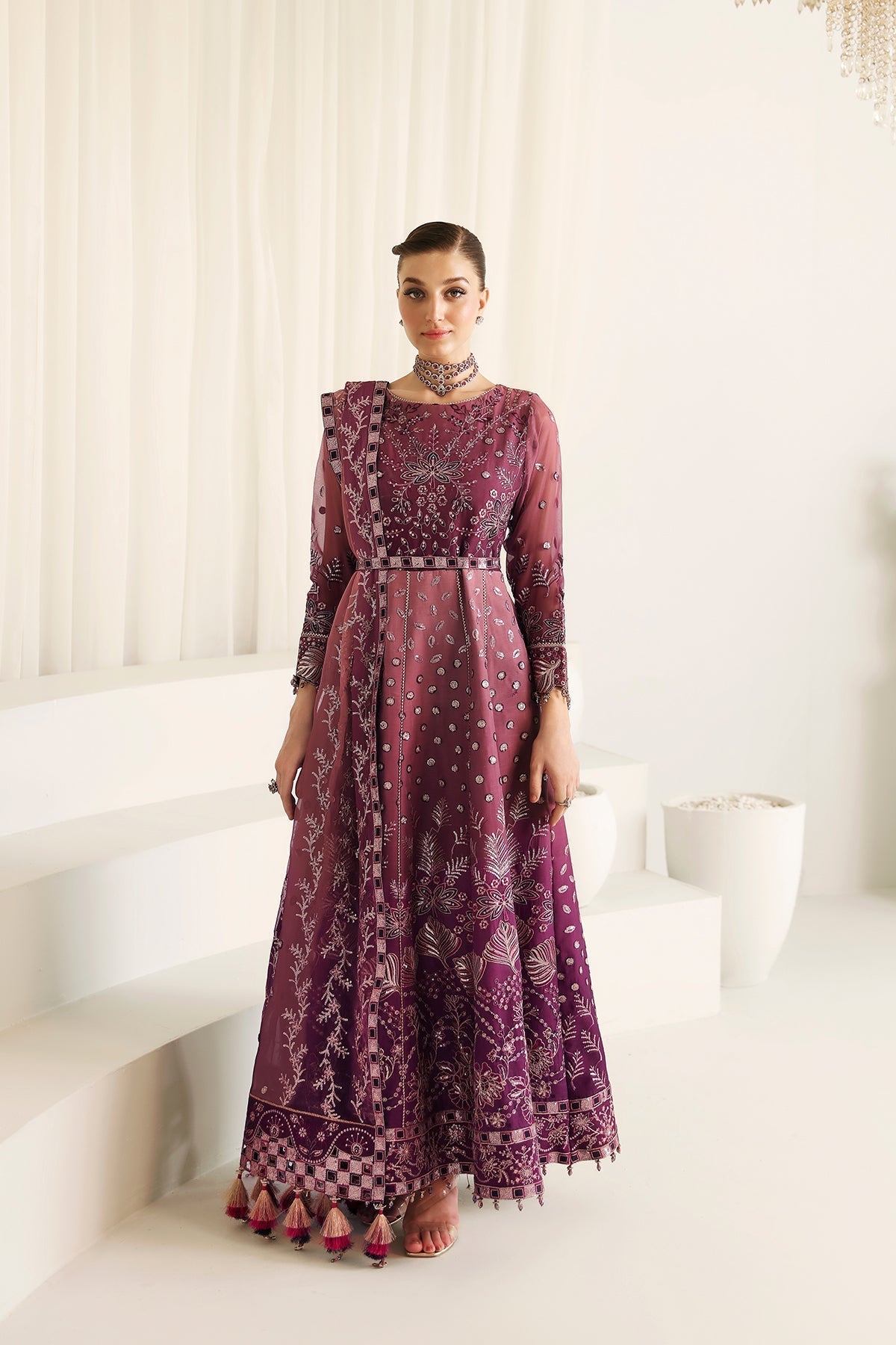 Alizeh | La Ruha Wedding Formals | AF-CH-2178-Opal - House Of Hania