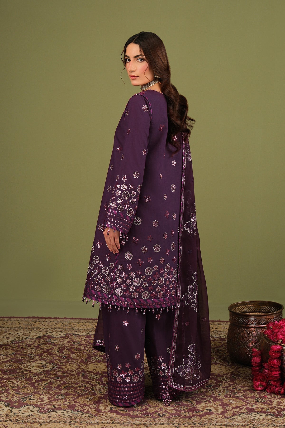 Alizeh | Luxe Raw Silk | AF-RS-09-Mulbery - House Of Hania