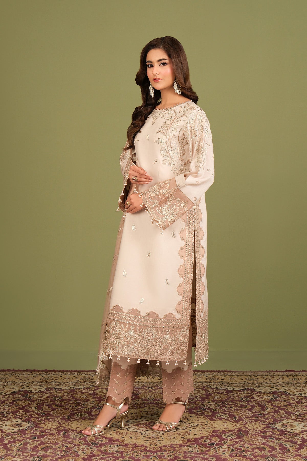 Alizeh | Luxe Raw Silk | AF-RS-10-Castor - House Of Hania