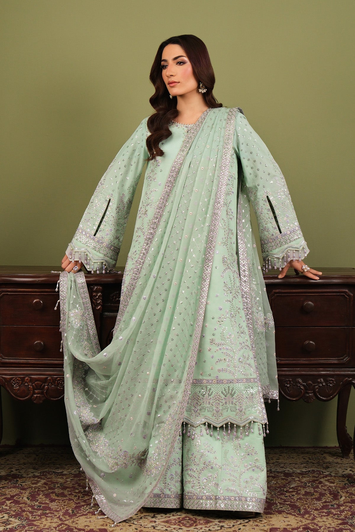 Alizeh | Luxe Raw Silk | AF-RS-15-Pearly - House Of Hania