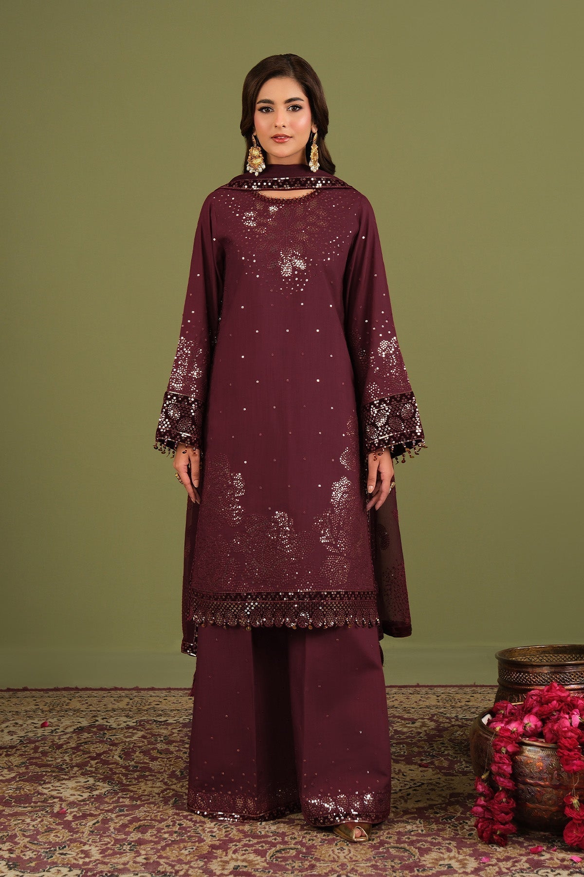 Alizeh | Luxe Raw Silk | AF-RS-16-Almas - House Of Hania