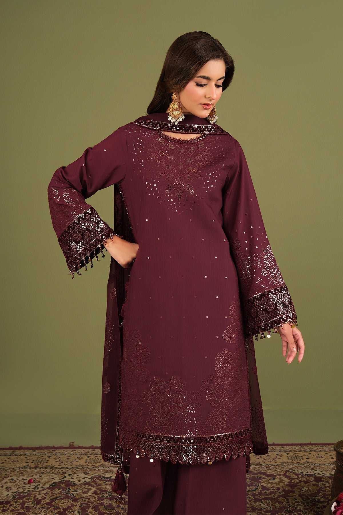 Alizeh | Luxe Raw Silk | AF-RS-16-Almas - House Of Hania