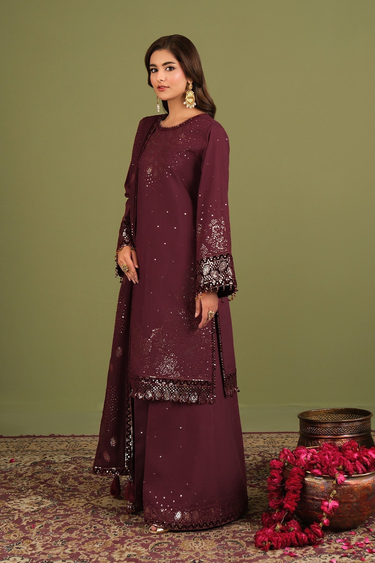 Alizeh | Luxe Raw Silk | AF-RS-16-Almas - House Of Hania