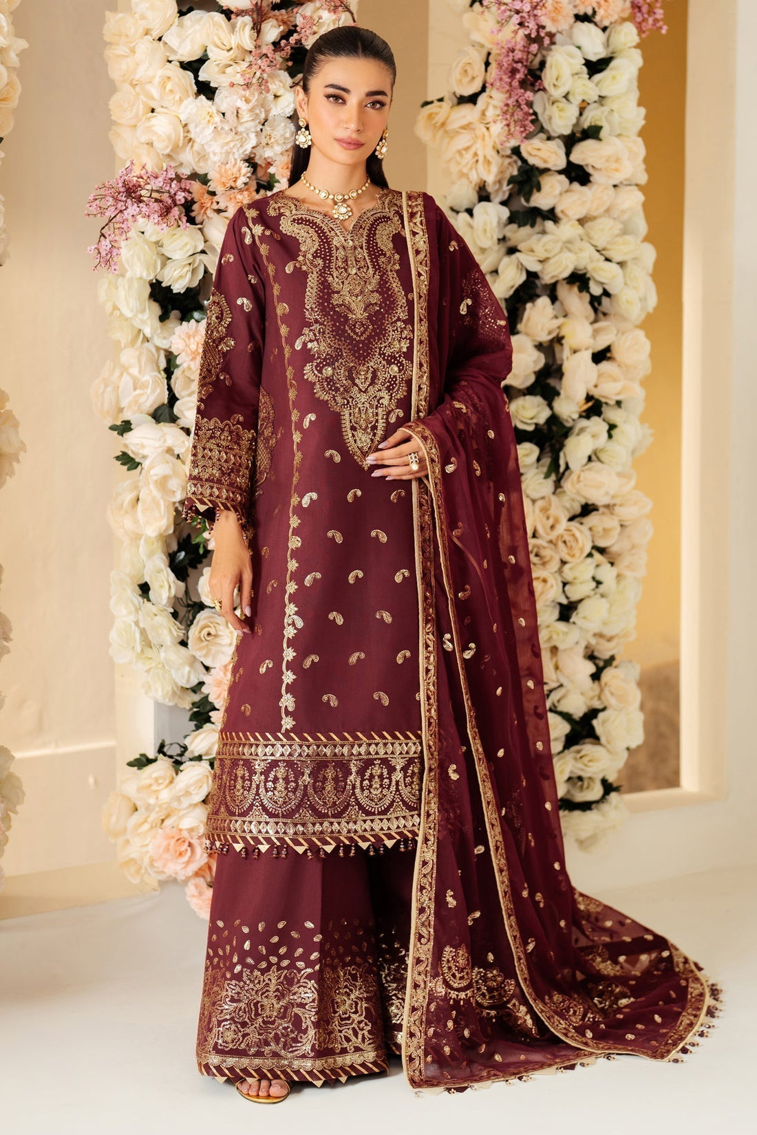 Alizeh | Luxury Raw Silk | AF-RS-01-SALSA - House Of Hania